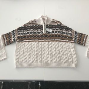 Twik high neck Sweater with zipper Brand New